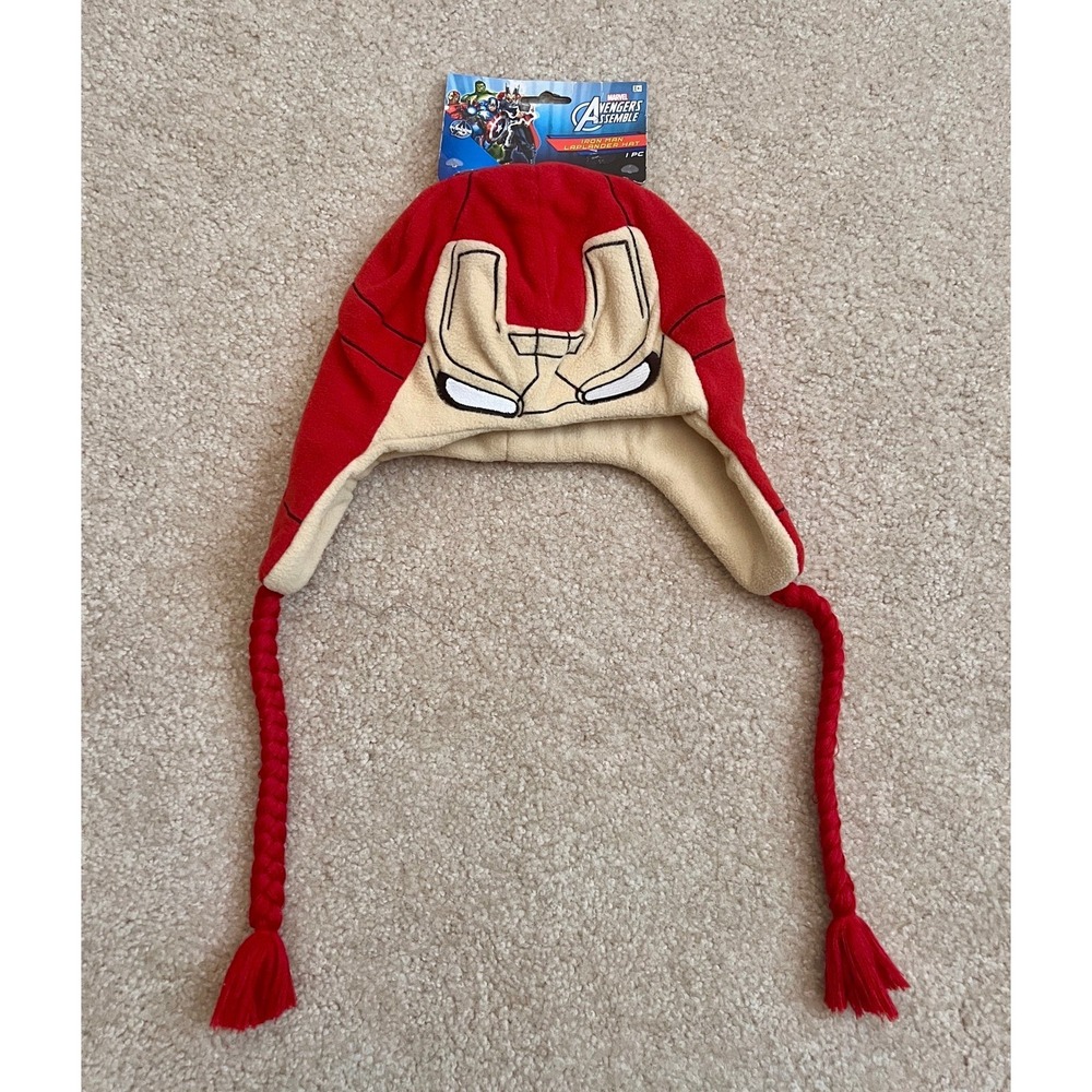 New Marvel Avengers Iron‎ Man Laplander Hat Beanie Cap Boys Costume